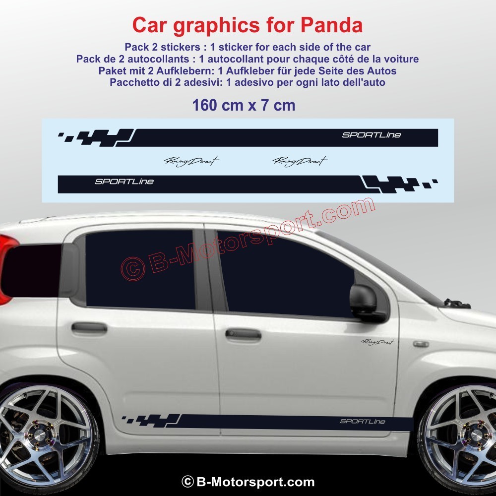 SPORTLINE side skirt sticker decals for FIAT PANDA