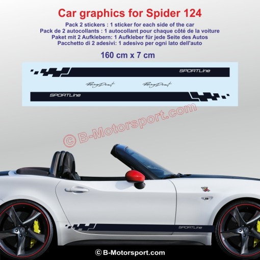 SPORTLINE side skirt sticker decals for FIAT SPIDER 124