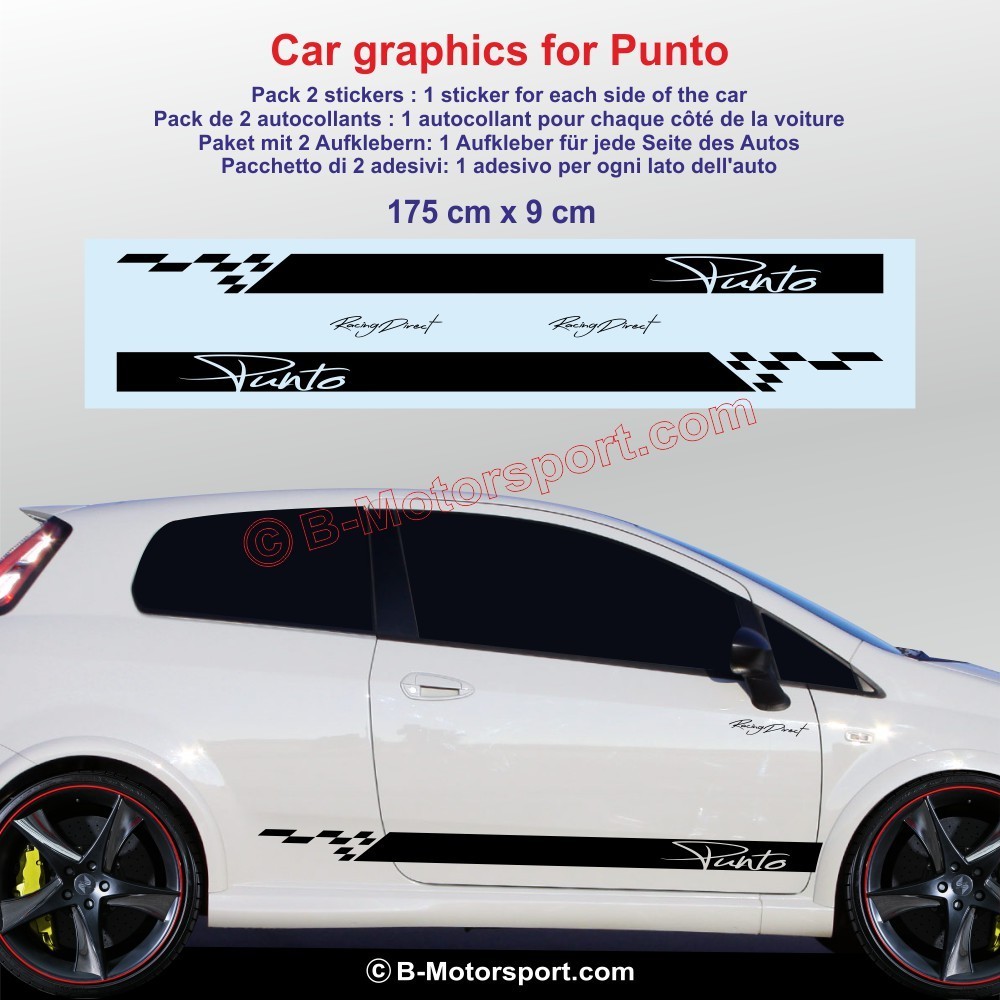 SPORT side skirt sticker decals for FIAT PUNTO