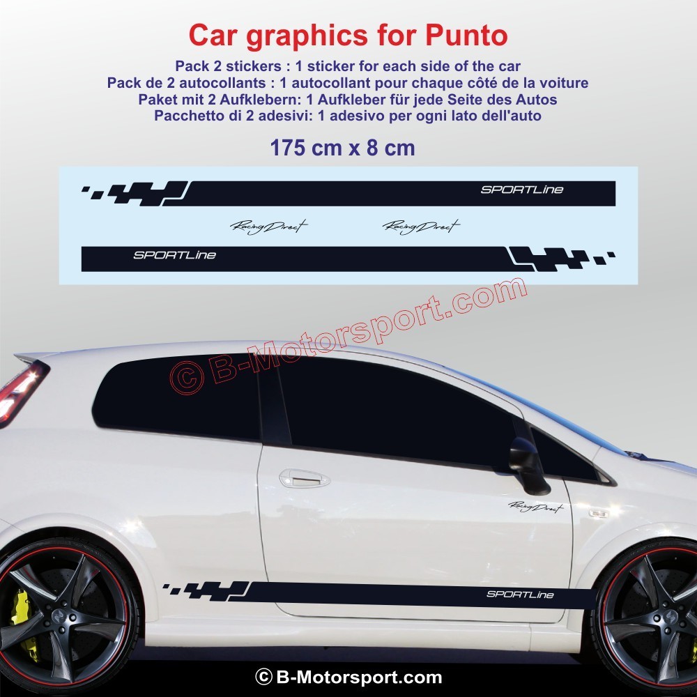 SPORTLINE side skirt sticker decals for FIAT PUNTO