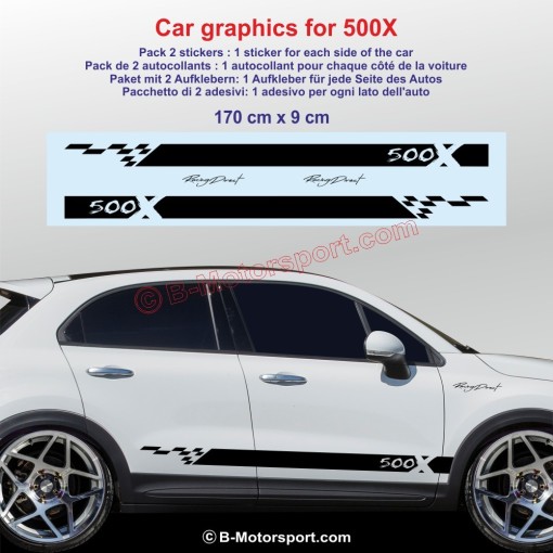 SPORTLINE side skirt sticker decals for FIAT 500X 500 X