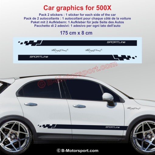 SPORTLINE side skirt sticker decals for FIAT 500X 500 X