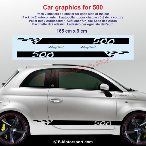 SPORT side skirt sticker decals for FIAT 500 595 695 500c ABARTH