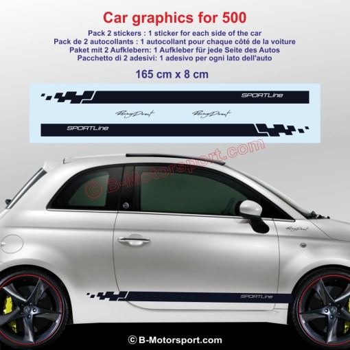 SPORTLINE side skirt sticker decals for FIAT 500 595 695 500c ABARTH