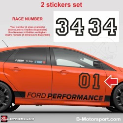 Racing number sticker in 2 copies - Allstar look