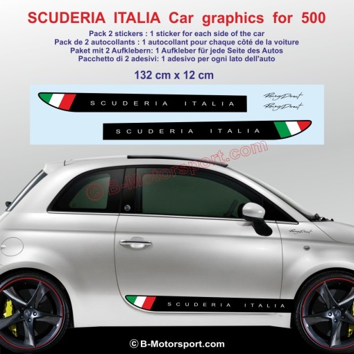 Adesivi SCUDERIA ITALIA per FIAT 500 595 695 500c ABARTH