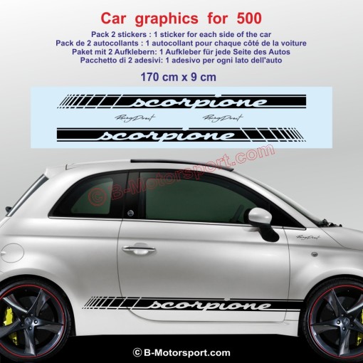 SCORPIONE side skirt sticker decals for FIAT 500 595 695 500c ABARTH