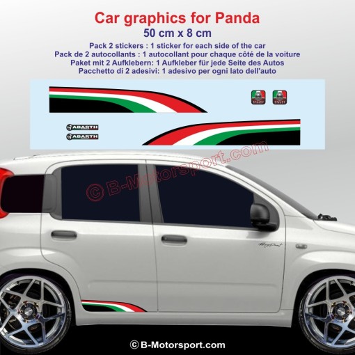 Sticker coloris ITALIA pour FIAT 500 500C 500E 500L Panda Punto Tipo Spider