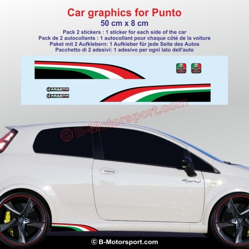 Adesivo ITALIA colore per FIAT 500 500C 500E 500L Panda Punto Tipo Spider