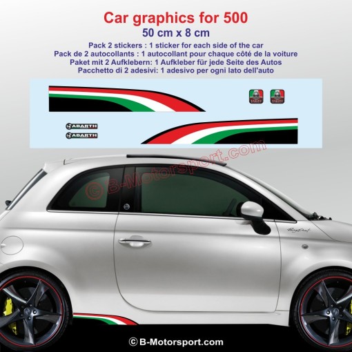 Sticker coloris ITALIA pour FIAT 500 500C 500E 500L Panda Punto Tipo Spider