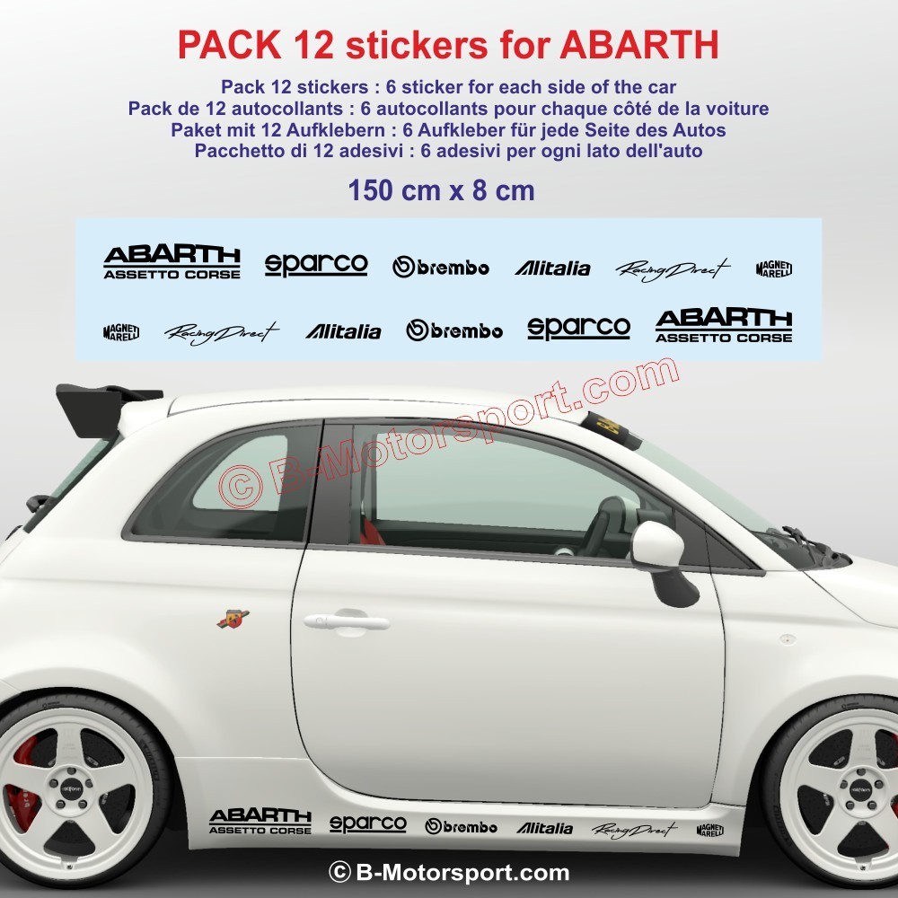 Kit autocollant 12 stickers FIAT ABARTH