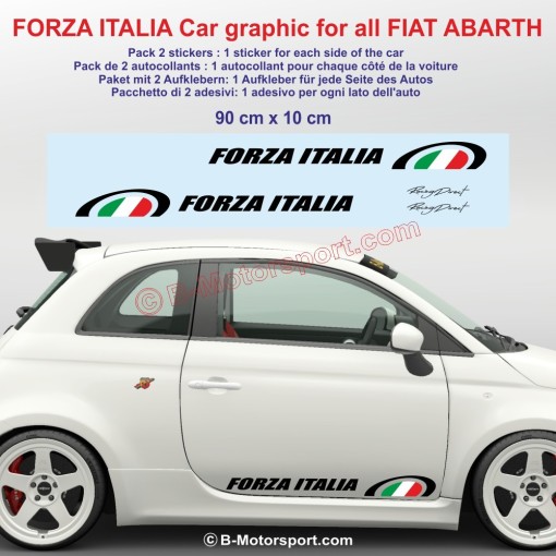 Adesivi FORZA ITALIA per FIAT 500 595 695 500c ABARTH