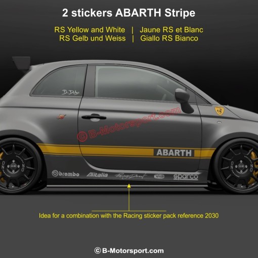 Kit autocollant bicolore pour bas de caisse FIAT 500 595 695 ABARTH