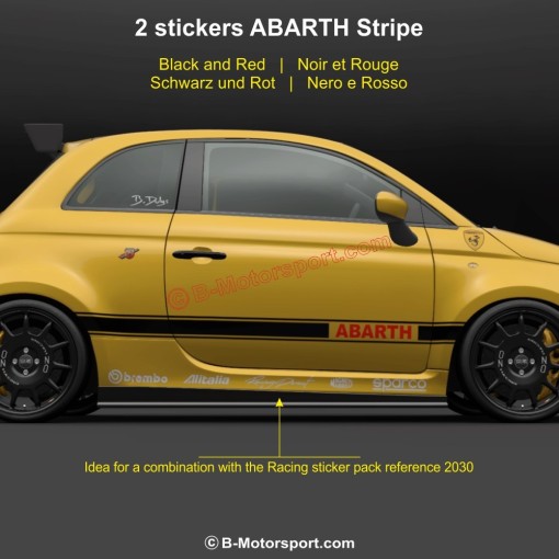 Zweifarbig Seitenstreifen Aufkleber für FIAT 500 595 695 500c ABARTH