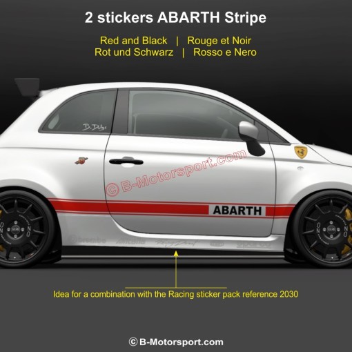 Kit autocollant bicolore pour bas de caisse FIAT 500 595 695 ABARTH