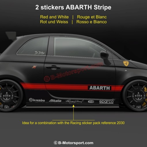 Kit autocollant bicolore pour bas de caisse FIAT 500 595 695 ABARTH