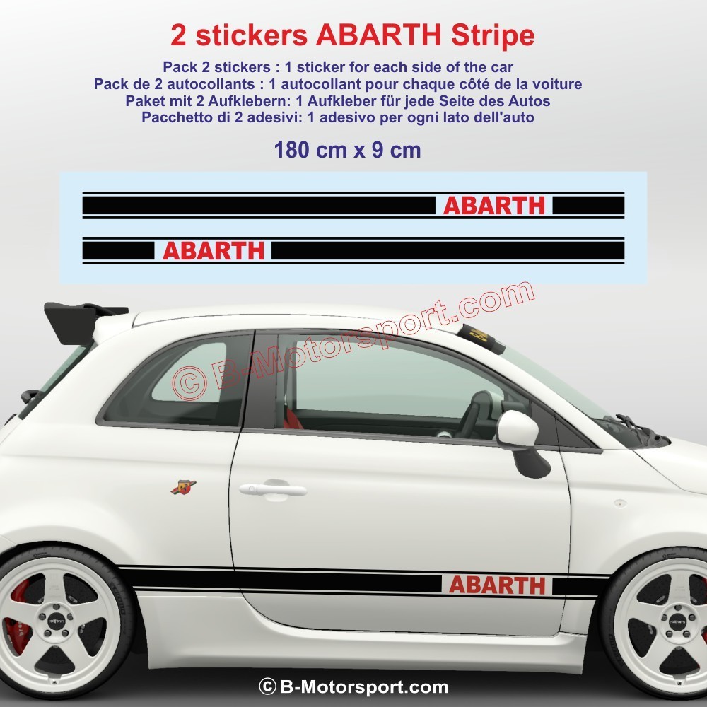 Kit autocollant bicolore pour bas de caisse FIAT 500 595 695 ABARTH