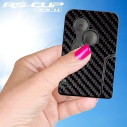 Carbon Look sticker 3 buttons Key for Renault