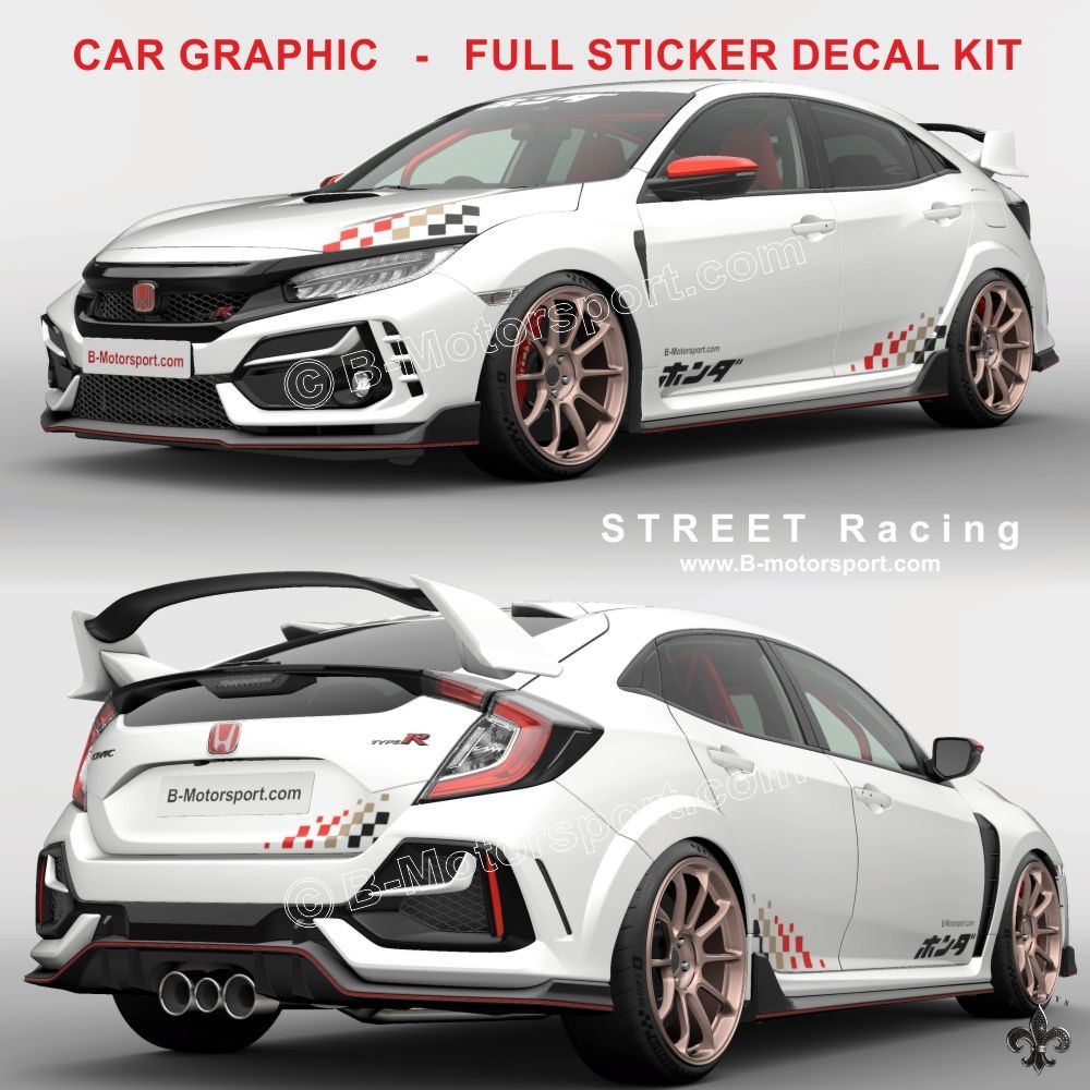 STREET RACING - Komplettes Grafik-Kit für alle HONDA-Modelle