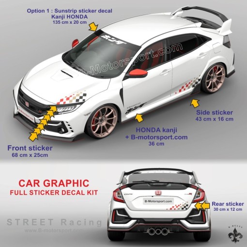 STREET RACING - Kit grafico completo per tutti i modelli HONDA
