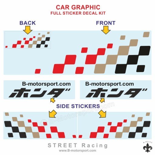 STREET RACING - Komplettes Grafik-Kit für alle HONDA-Modelle