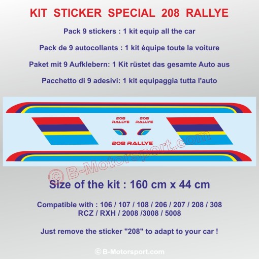 208 RALLYE - Full car graphic sticker decal for PEUGEOT 208