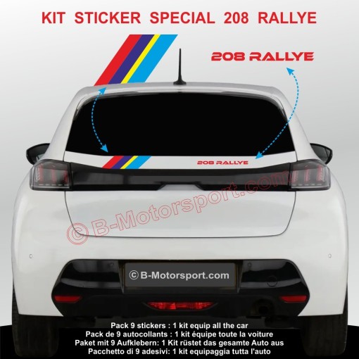 208 RALLYE - Kit autocollant pour PEUGEOT 208