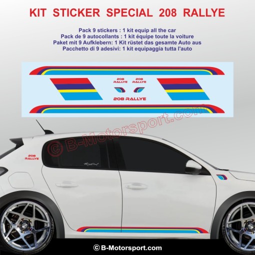 208 RALLYE - Kit autocollant pour PEUGEOT 208