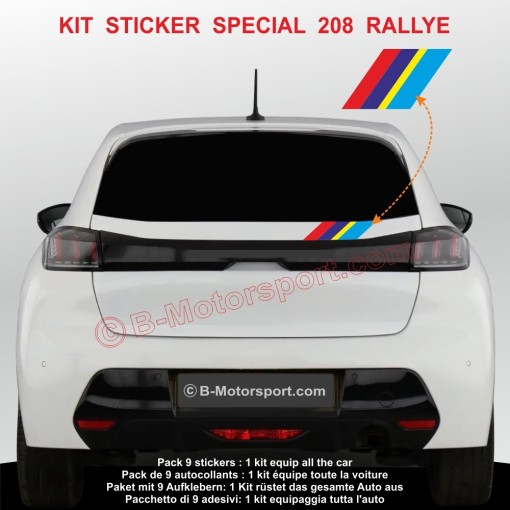 RALLYE - Seitenstreifen Aufkleber-Kit für PEUGEOT 106 107 108 205 206 207 208 2008 308 3008 RCZ