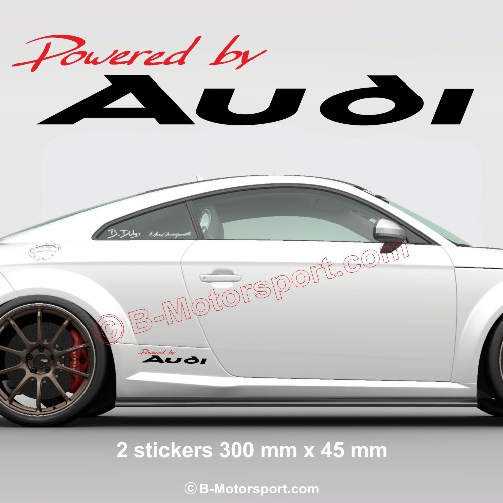 1 set of 2 sticker decal Powered by AUDI
