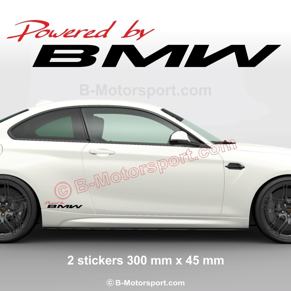 1 set di 2 adesivi Powered by BMW