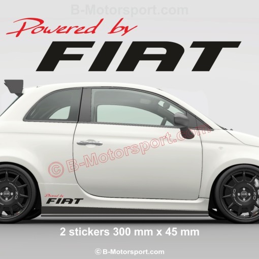 1 set of 2 sticker decal Powered by FIAT