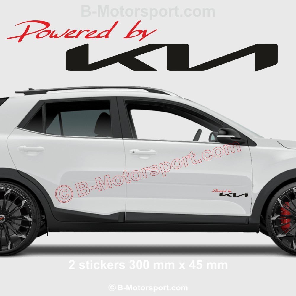 1 Satz mit 2 Powered by KIA Aufkleber