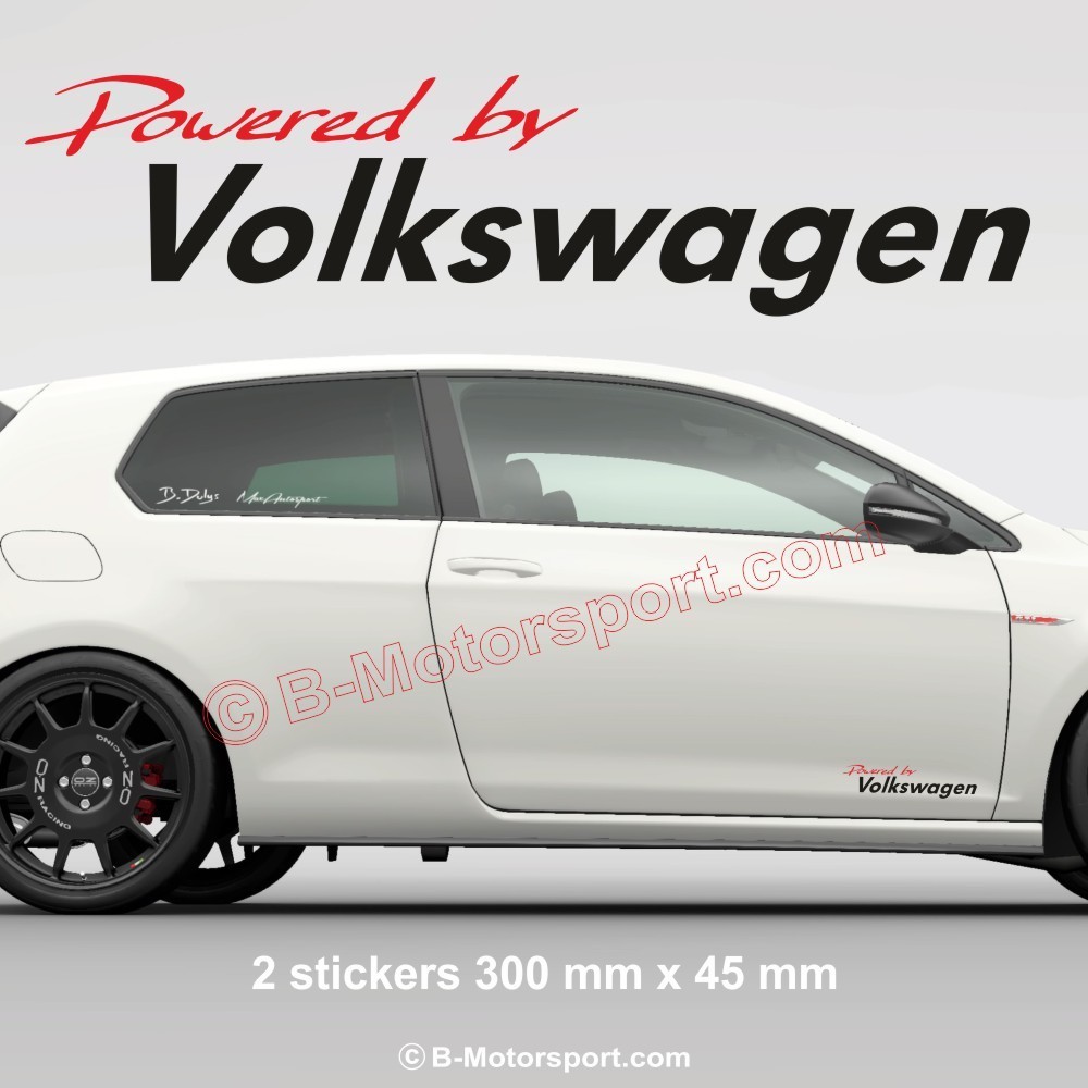 1 set di 2 adesivi Powered by VOLKSWAGEN