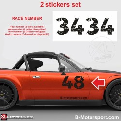 Racing number sticker in 2 copies - RockOn look