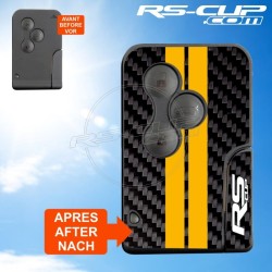 Carbon Look sticker 3 buttons Key for Renault