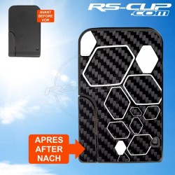 Carbon Look sticker 3 buttons Key for Renault