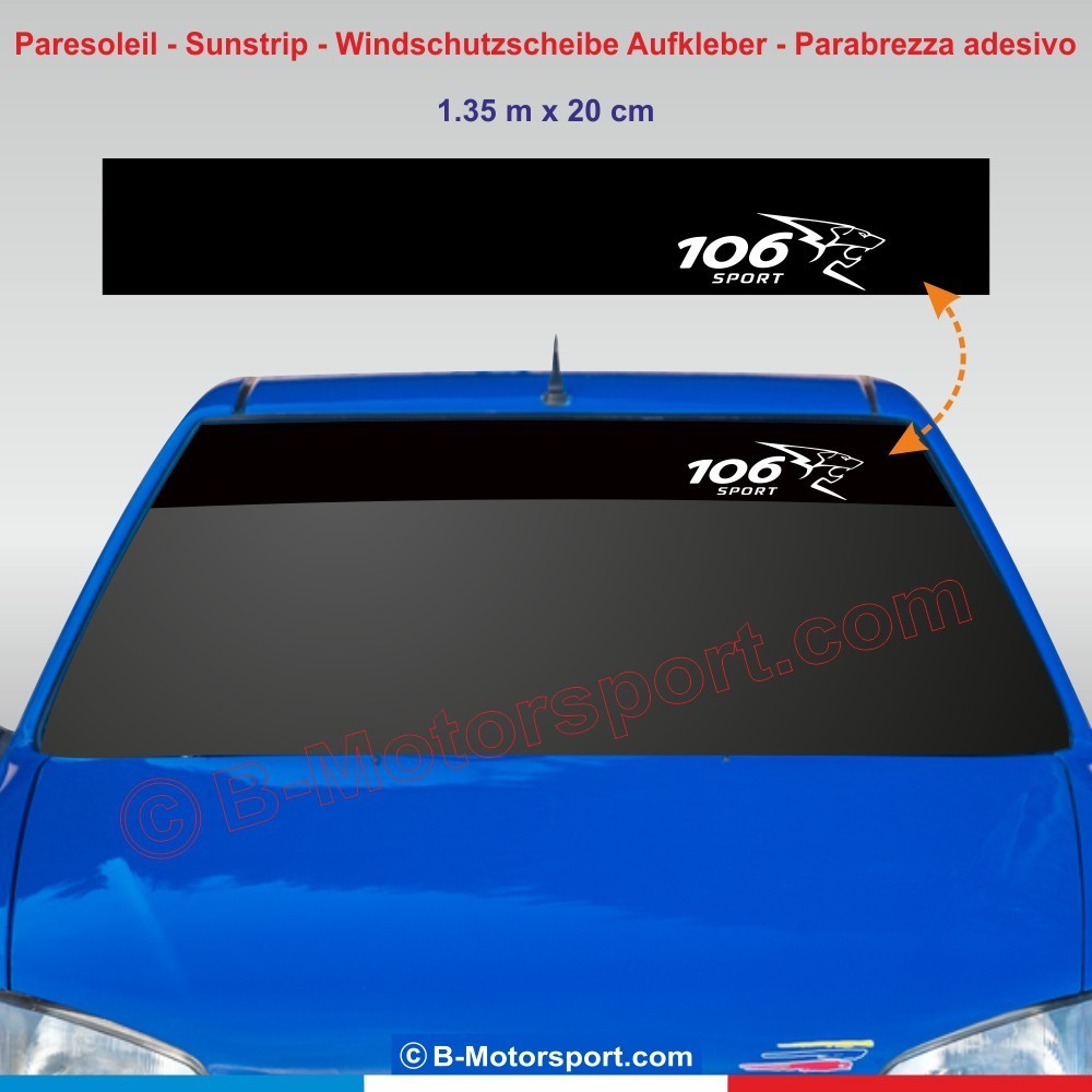 Windshield decal with PEUGEOT Lion for 106 SPORT