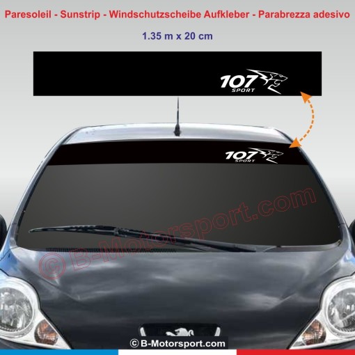 Windschutzscheibe aufkleber mit Löwe PEUGEOT für 107 SPORT