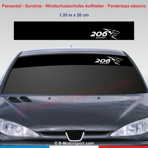 Windshield decal with PEUGEOT Lion for 206 SPORT