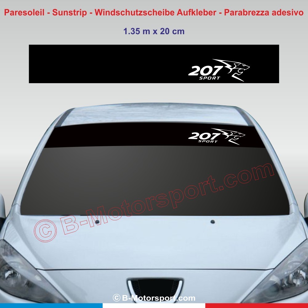 Windshield decal with PEUGEOT Lion for 207 SPORT