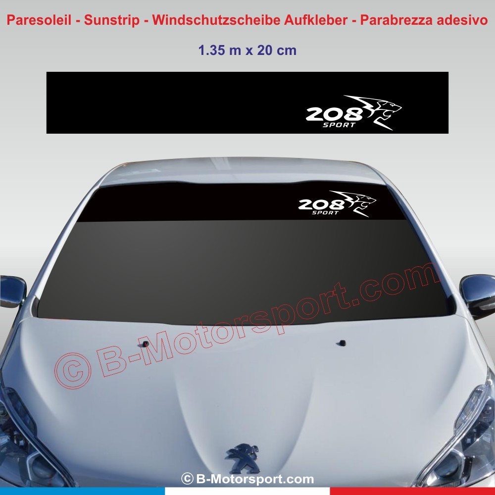 Windshield decal with PEUGEOT Lion for 208 SPORT