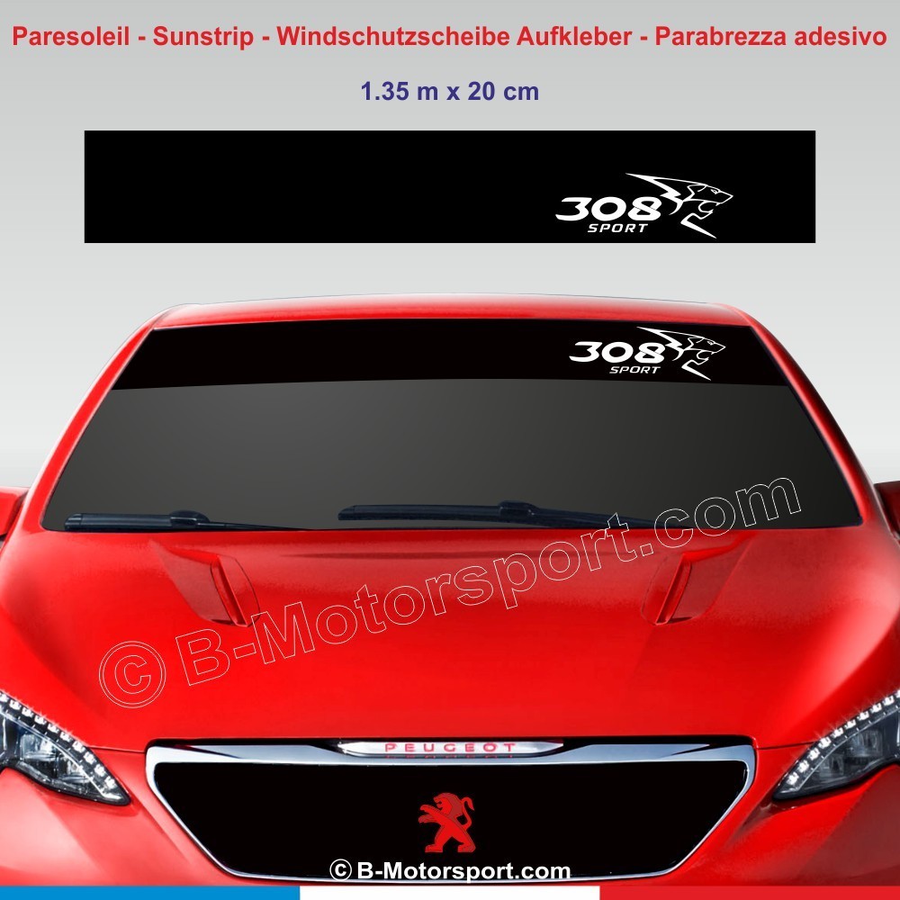 Windshield decal with PEUGEOT Lion for 308 SPORT