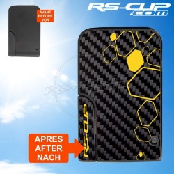 Carbon Look sticker 3 buttons Key for Renault