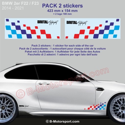 Serie 2 BMW M-Power chequered flag sticker decal