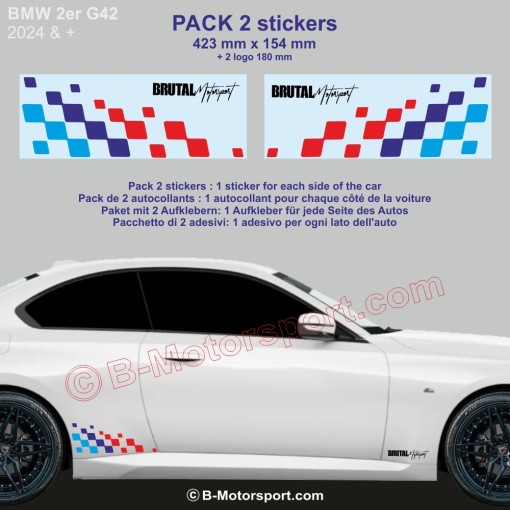 Serie 2 BMW M-Power chequered flag sticker decal