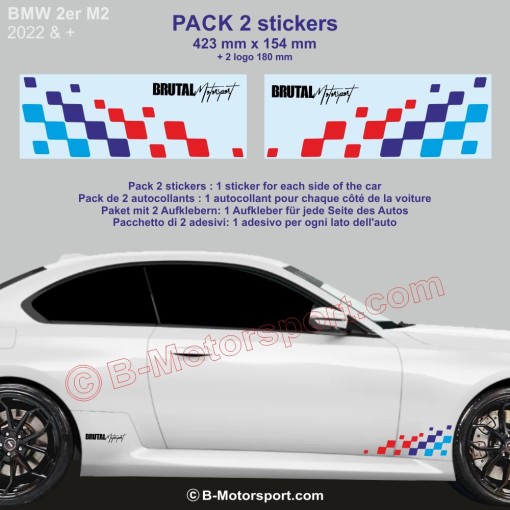 Sticker damier BMW M-Power pour Série 2