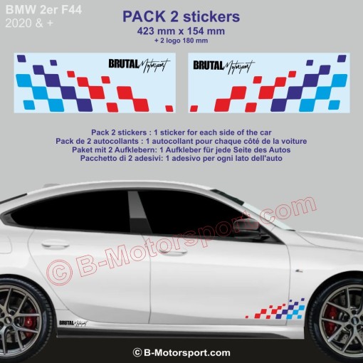 Serie 2 BMW M-Power chequered flag sticker decal