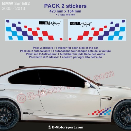 Sticker damier BMW M-Power pour Série 3