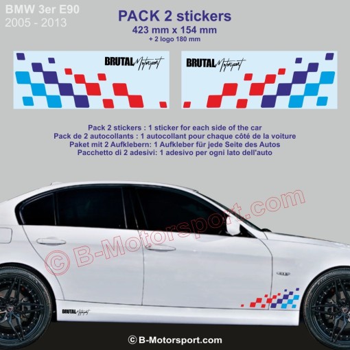 Serie 3 BMW M-Power chequered flag sticker decal